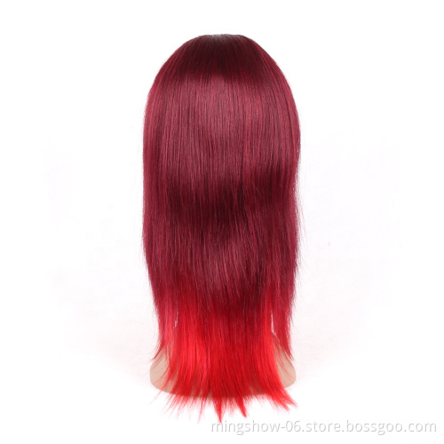20" Lace front human hair wig, red lace front wig human hair